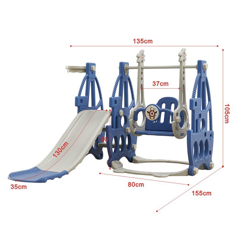 🎨 7-in-1 Kids Indoor Playground Slide Set - Sturdy Toddler Playset with Swing & Basketball Hoop