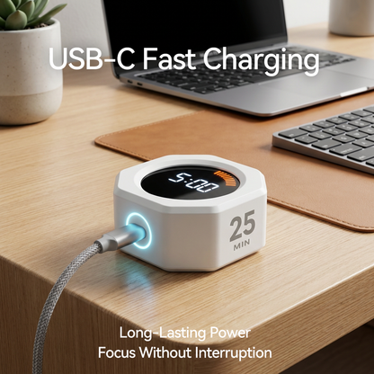 ⏳ Gravity Flip Cube Timer - Rechargeable Pomodoro Productivity Tool for Deep Work & Study Focus