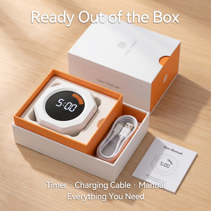 ⏳ Gravity Flip Cube Timer - Rechargeable Pomodoro Productivity Tool for Deep Work & Study Focus