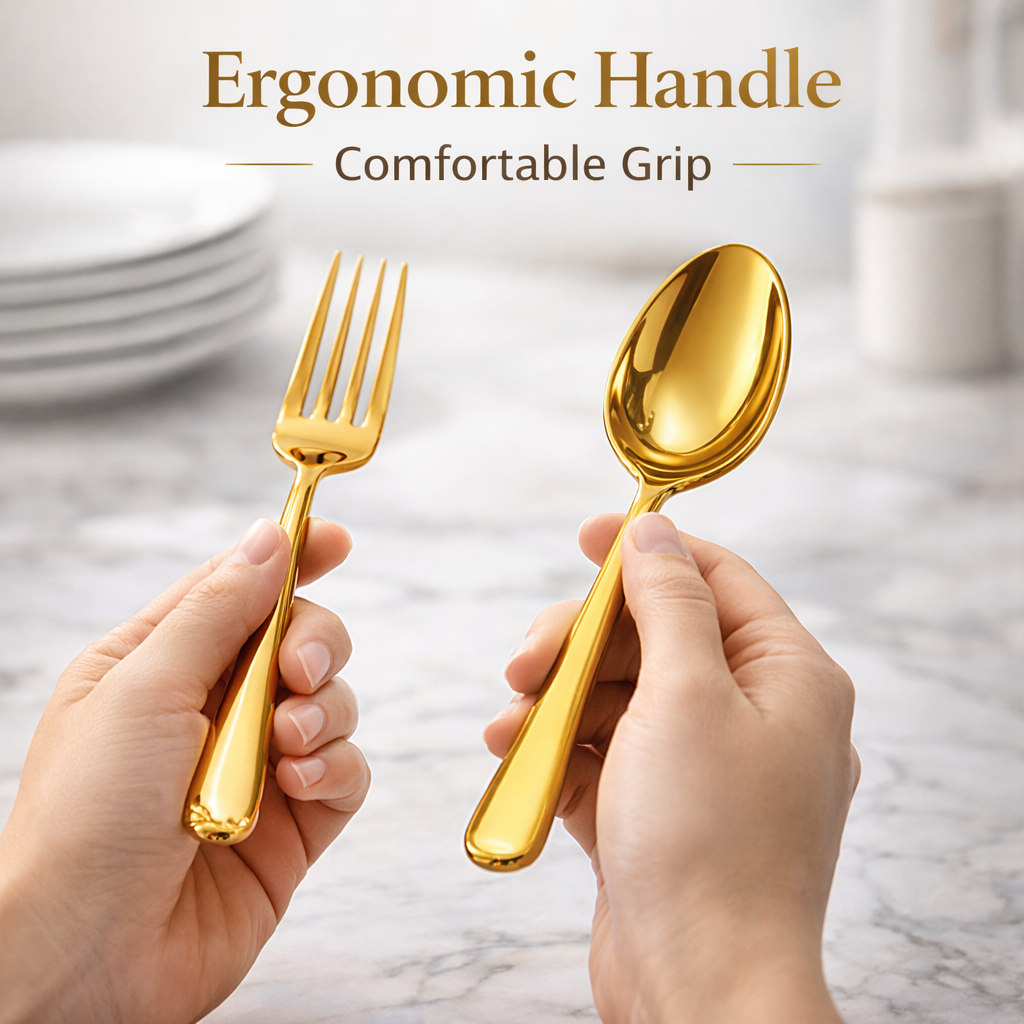 🍴 16-Piece Stainless Steel Flatware Set - Service for 4, Mirror Polished Silverware for Home & Gifting
