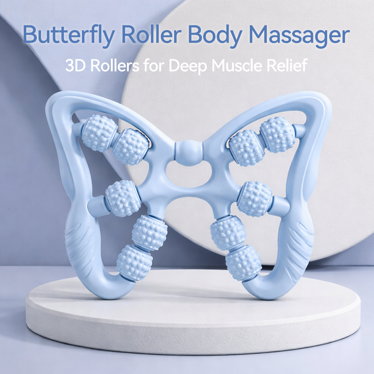 🦋 Butterfly Manual Body Massager - 4-Wheel Roller for Cellulite Relief & Deep Tissue Muscle Recovery