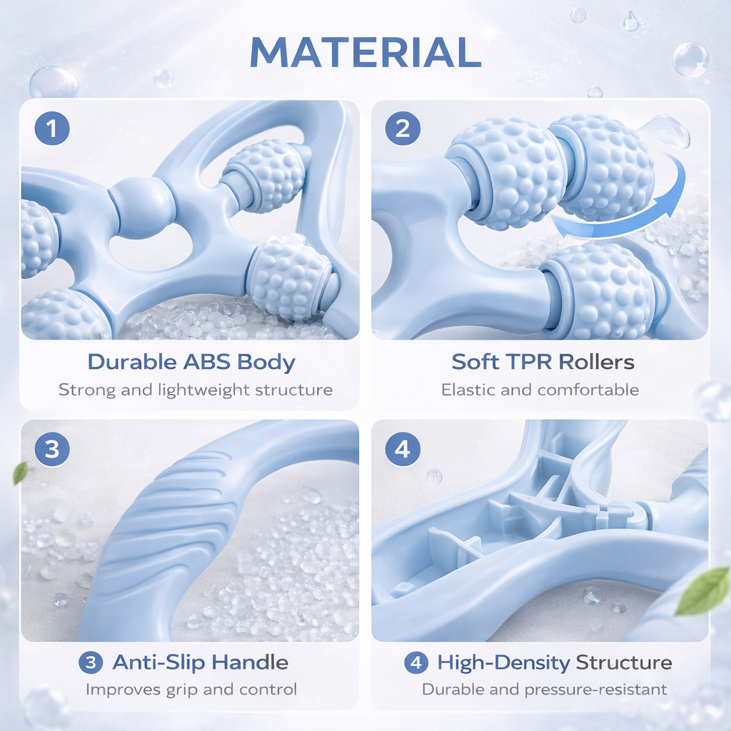 🦋 Butterfly Manual Body Massager - 4-Wheel Roller for Cellulite Relief & Deep Tissue Muscle Recovery