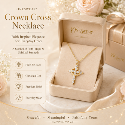 💎✝️ Crown Cross Necklace – Wear Your Faith with Grace & Confidence 👑