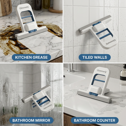 🚿 Glimmerly® All-Purpose Cleaning Squeegee - Streak-Free Silicone Blade for Shower Doors, Mirrors & Tiles