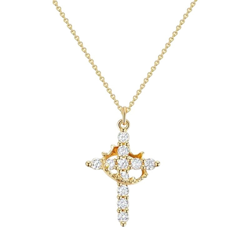 💎✝️ Crown Cross Necklace – Wear Your Faith with Grace & Confidence 👑