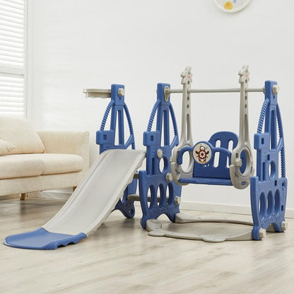 🎨 7-in-1 Kids Indoor Playground Slide Set - Sturdy Toddler Playset with Swing & Basketball Hoop