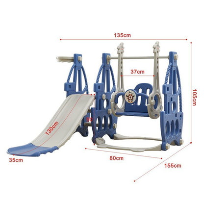 🎨 7-in-1 Kids Indoor Playground Slide Set - Sturdy Toddler Playset with Swing & Basketball Hoop